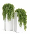 Кашпо TREEZ Effectory — Gloss — Высокий куб — Белый глянцевый лак