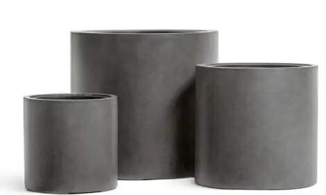 Кашпо TREEZ Effectory — Beton — Цилиндр — Тёмно-серый бетон
